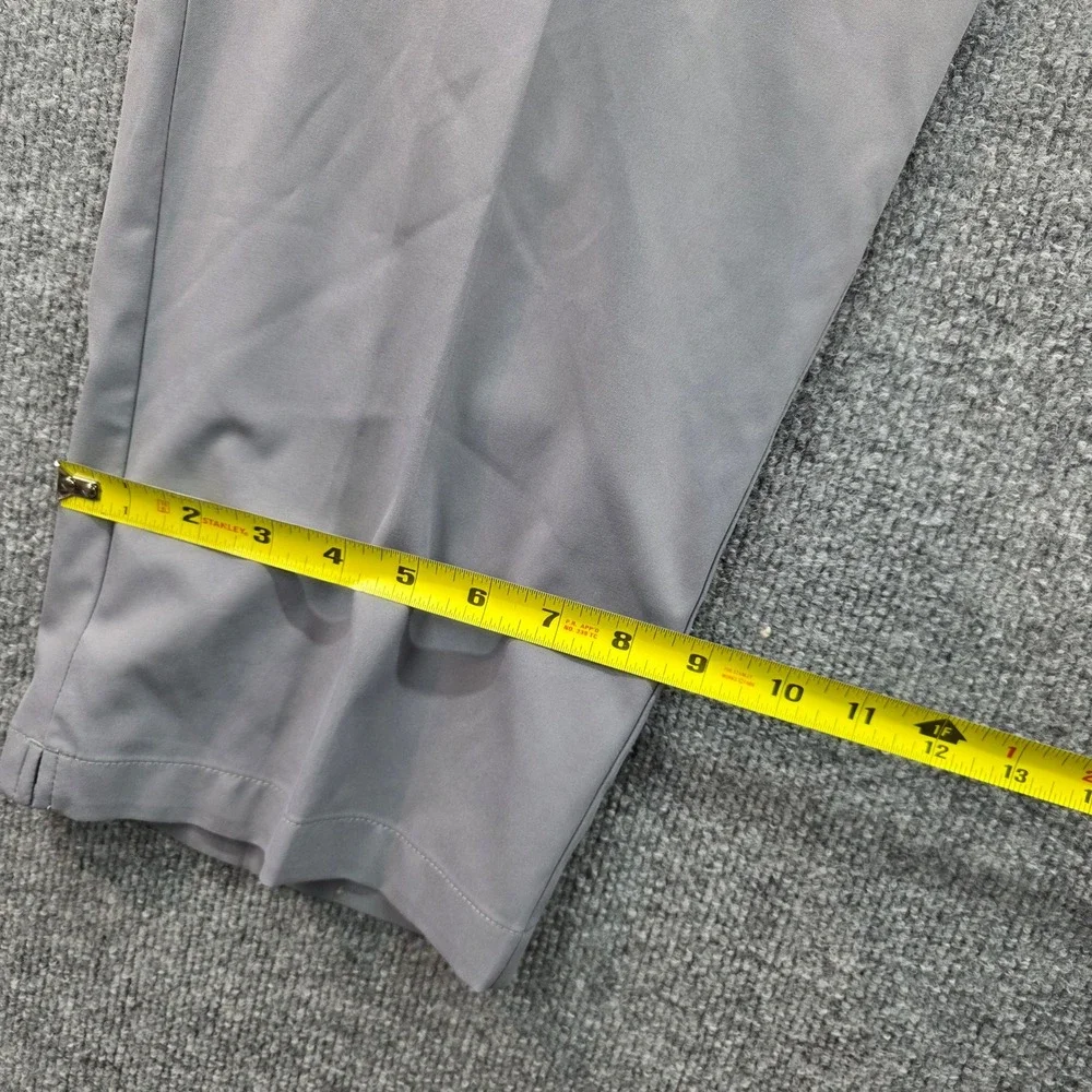 Adidas Mens Golf Pants 40x30 Gray‎ Flat Front Straight Leg Performance Stretch